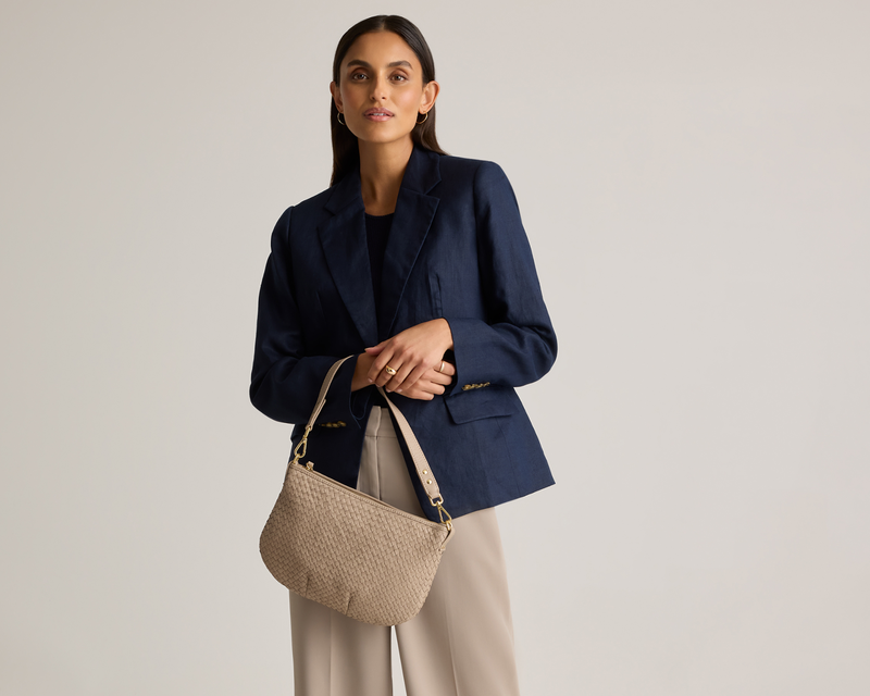 Quince Small Italian Handwoven Leather Mini Shoulder Bag