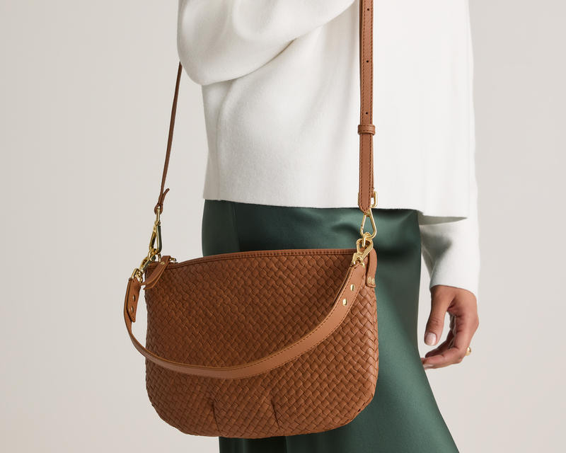 Quince Small Italian Handwoven Leather Mini Shoulder Bag