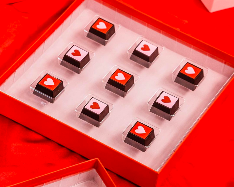 Compartés Chocolates 9 Piece Valentine's Chocolate Heart Gift Box