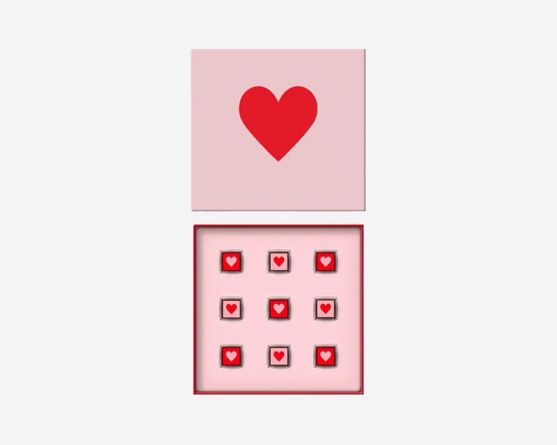 Compartés Chocolates 9 Piece Valentine's Chocolate Heart Gift Box