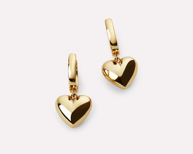 Ana Luisa Jessica Puffed Heart Hoops