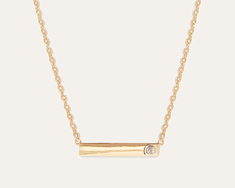 Quince White Sapphire Bar Necklace